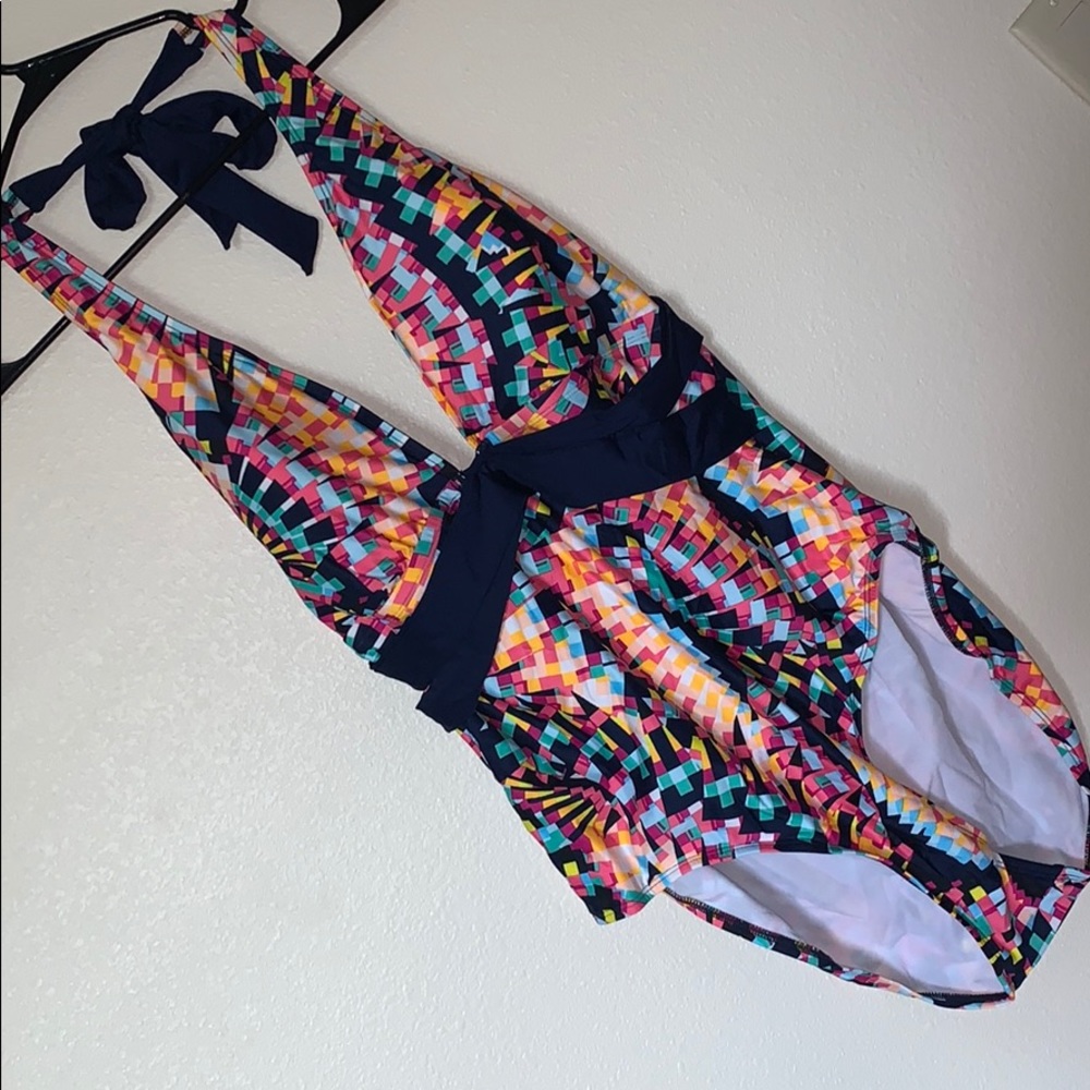 Abstract one-piece swimsuit